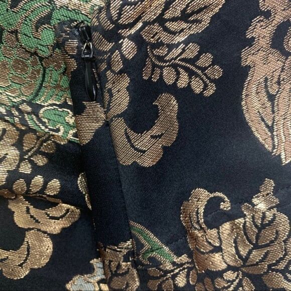 Ralph Lauren Multi Metallic Chinoiserie Silk Midi Pencil Skirt - Picture 12 of 16